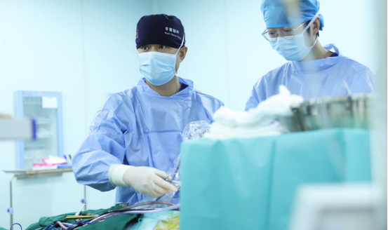 Neurosurgery in progress at Shanghai Donglei Brain Hospital